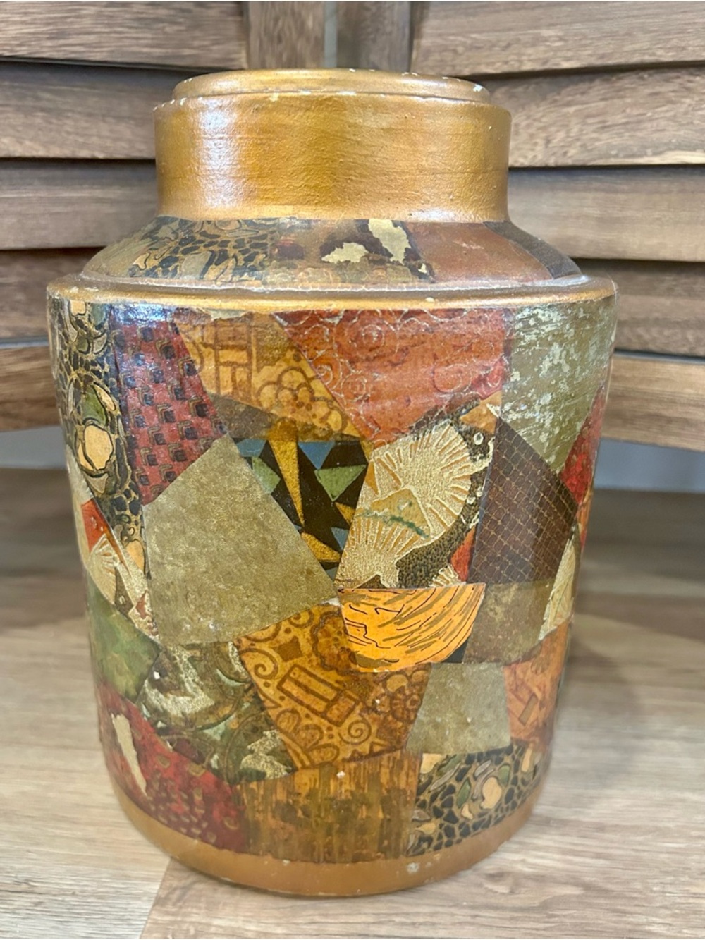 Japanese Satsuma Style Earthenware Ceramic Vase Crock 8x10β Bird Motif